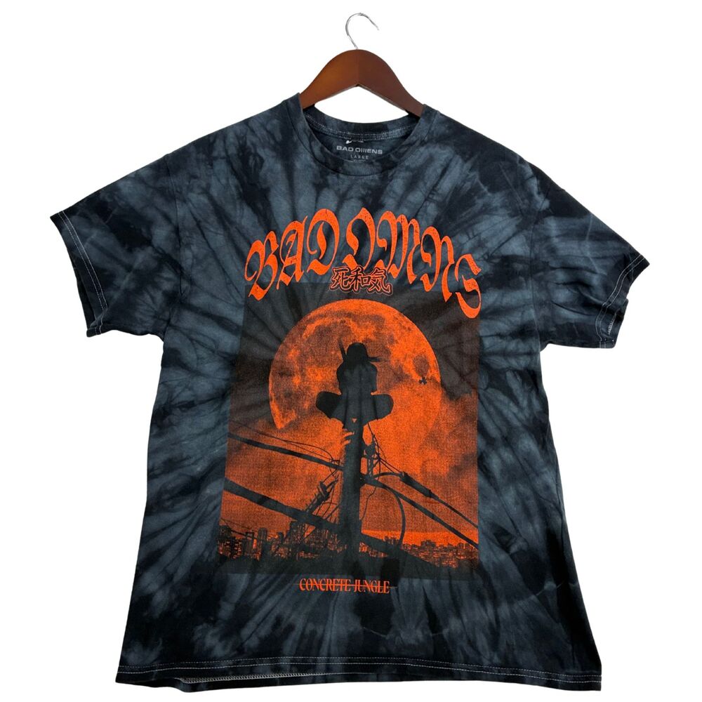 Bad Omens Concrete Jungle T Shirt Mens Large Black Tie Dye Moon Metal Band Tee